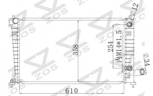 SAAB 9-5(97-)2.0 TURBO 1997- AT radiator