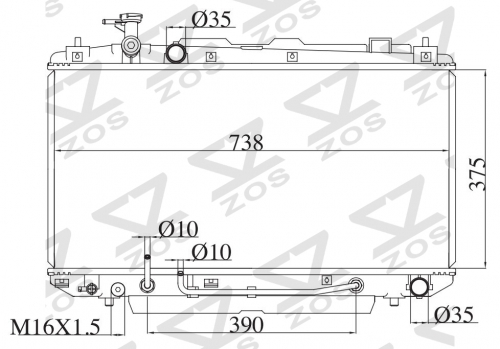TOYOTA RAV4 2.0G ACA 2000-2003 AT radiator