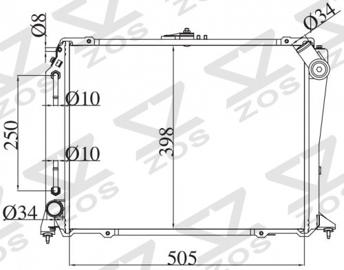 TOYOTA HIACE(DIESEL) 1998-1999 AT radiator