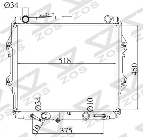 TOYOTA HILUX 4 RUNNER 2.7L PETROL AT radiator