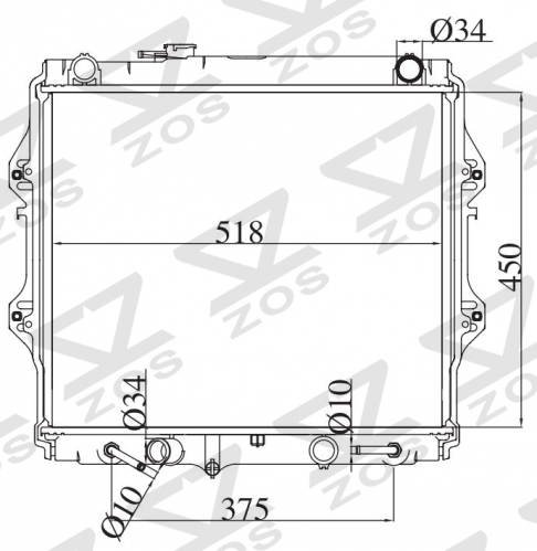 TOYOTA HILUX 4 RUNNER 2.7L PETROL AT radiator