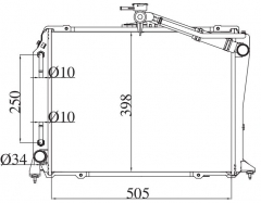 TOYOTA HIACE(GAS) 1998-1999 AT radiator