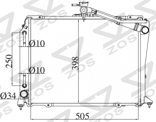 TOYOTA HIACE(GAS) 1998-1999 AT radiator