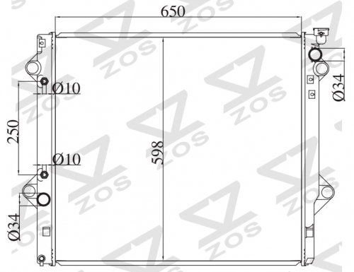 TOYOTA LANDCRUISER/PRADO 4.0 V6/HILUX 4 RUNNER 2000-2002 AT radiator