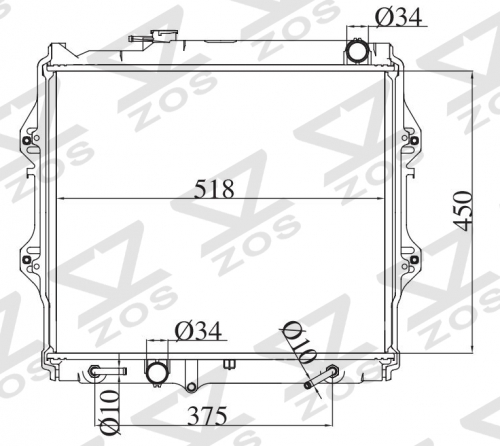 TOYOTA HILUX 4 RUNNER 2.7G 1999- AT radiator