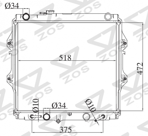 TOYOTA HILUX 3.0L 1997 AT radiator