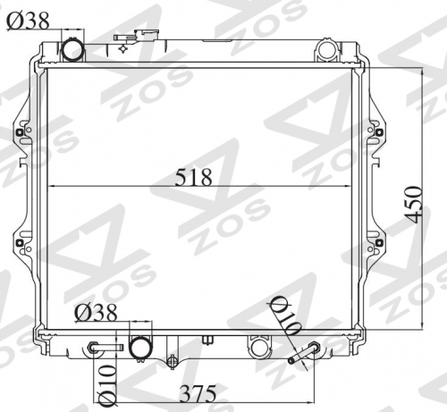 TOYOTA HILUX 4RUNNER 2.5D 2001-2002 AT radiator