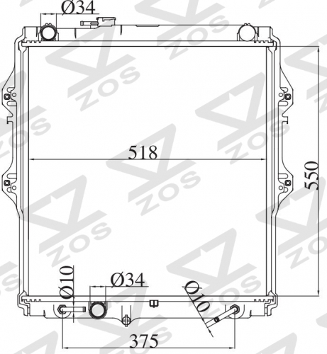 TOYOTA HILUX 2.4D 1997-2001 AT radiator