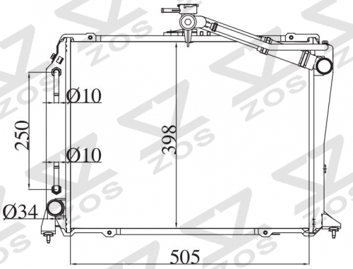 TOYOTA HIACE(GAS) 1998-1999 AT radiator