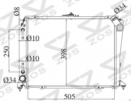 TOYOTA HIACE(DIESEL) 1998-1999 AT radiator