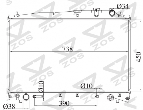 TOYOTA PREVIA V6 1999-2003 AT radiator