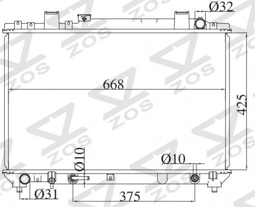 TOYOTA LITEACE NOAH/TOWNACE NOAH 1996-2001 AT radiator
