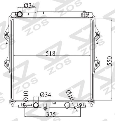 TOYOTA HILUX 2.4D 1997-2001 AT radiator
