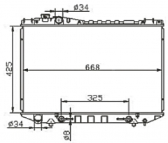 TOYOTA CROWN 1983-1987 AT radiator