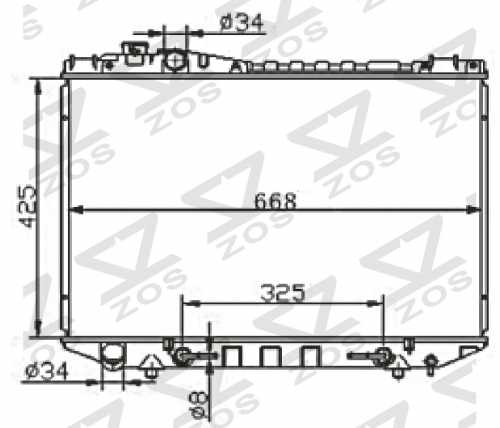 TOYOTA CROWN 1983-1987 AT radiator