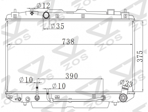 TOYOTA RAV4 2.4 D4D 2001-2005 AT radiator