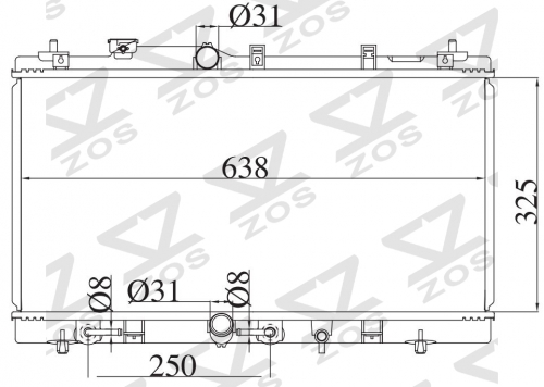 TOYOTA HIACE REGIUS 2.4D 2.4 2.7G 1995-2001 MT radiator