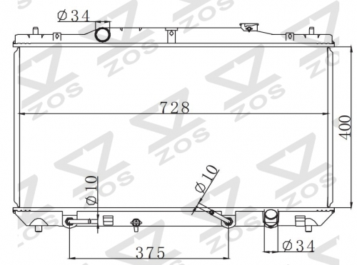 TOYOTA CAMRY SOLARA 2.4L 2003 AT radiator