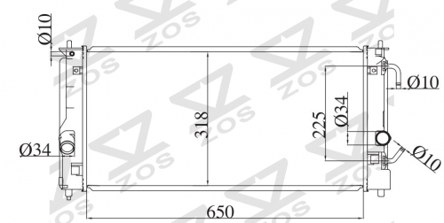 TOYOTA MR-SMR-2 SPYDER 1.8G L4 2000-2005 AT radiator