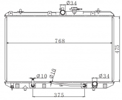 TOYOTA HIGHTLANDER /KLUGER 2007-2009 AT radiator