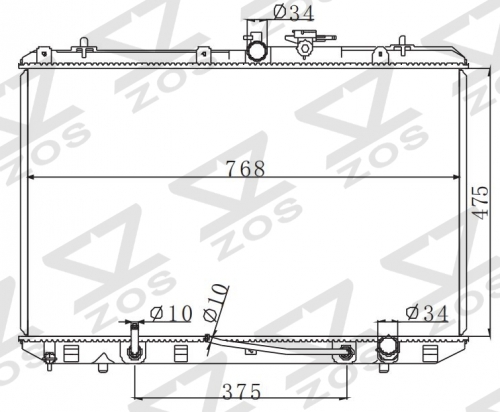 TOYOTA HIGHTLANDER /KLUGER 2007-2009 AT radiator