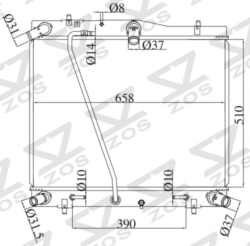 TOYOTA HIACE 2K(D) 2005- AT radiator