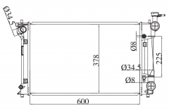 TOYOTA COROLLA 2008-2009 AT radiator