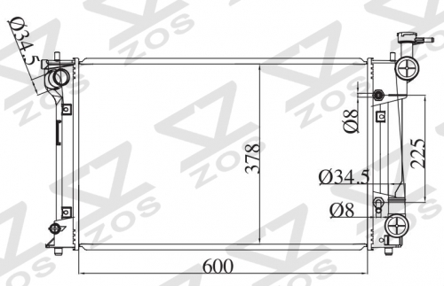 TOYOTA COROLLA 2008-2009 AT radiator