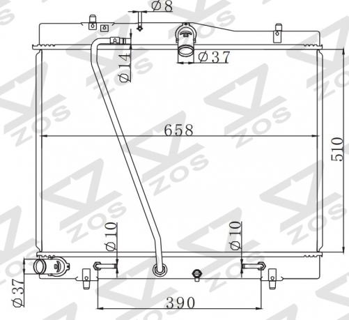 TOYOTA HIACE 2K(G) 2005- AT radiator