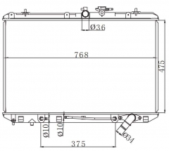 TOYOTA HIGHTLANDER 2.7 L4 2009-2012 AT radiator