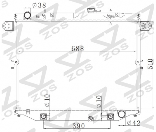 TOYOTA LANDCRUISER FJ100/VZJ100 1998-2002 AT radiator