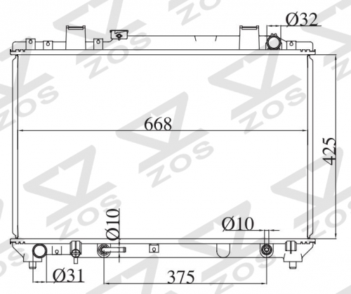 TOYOTA NOAH GA-KP41/42/3SFE 1996 AT radiator