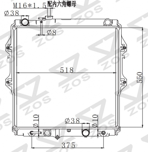 TOYOTA HILUX 2.4D 1989 AT radiator