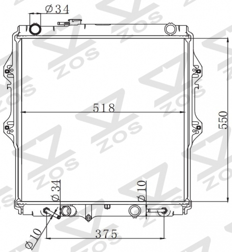 TOYOTA HILUX’02 4X4 4WD 2002 AT radiator
