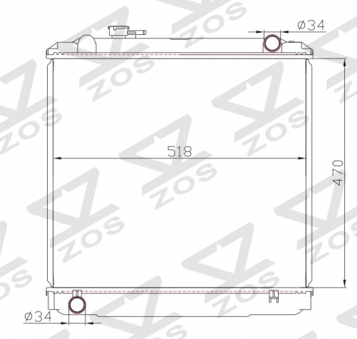 TOYOTA Dyna/TOYOace RZU100 97-99 MT radiator