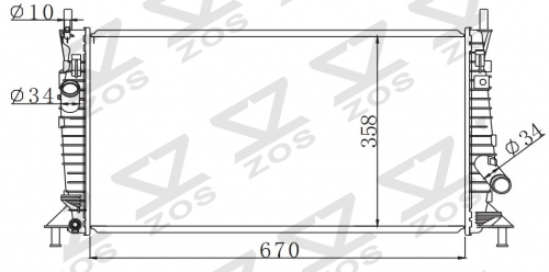VOLVO S40 1.8/2.0/D5 2004 MT radiator