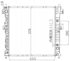 DAEWOO ACTYON200 XD1/SSANC YONG2.7 05-AT radiator