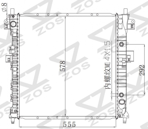 DAEWOO ACTYON200 XD1/SSANC YONG2.7 05-AT radiator
