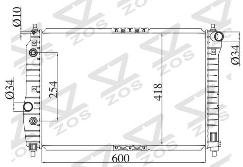 DAEWOO AVEO KALOS 1.4-1.6 2000-2005 AT radiator