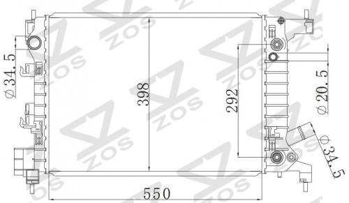 DAEWOO Chevrolet AVEO(T300)11- 2011- AT radiator