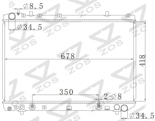 DAEWOO MUSSO(FJ) 2.9 D/SSANG YONG MUSSO 2.9 D 95- ATradiator