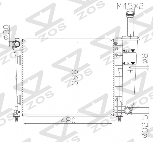 FIAT 500 08-/FORD KA 2009- MT radiator