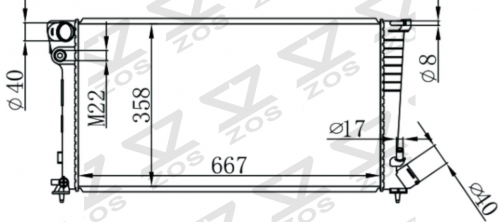 PEUGEOT 306 1.8D 98- MT radiator