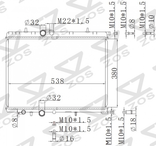 PEUGEOT 标致206/307 1.6 16V 2000- MT radiator