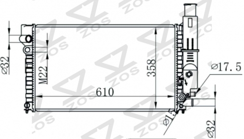 PEUGEOT 405 (15B 15E)1.6/1.9 87- MT radiator