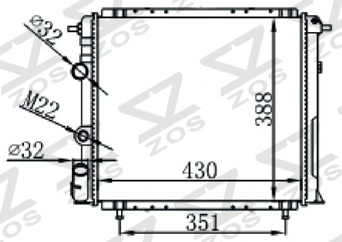 RENAULT R 19 1.4L 88- MT radiator