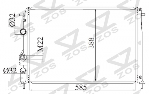RENAULT MEGANE 1.9 D 1870 F8Q' 1996-2002 MT radiator