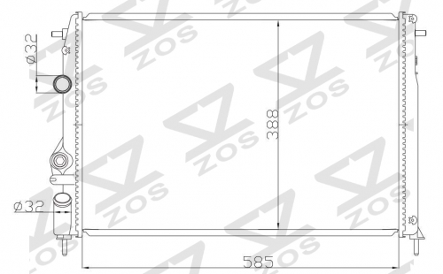 RENAULT MEGANE 1.9D 1870 F8Q’1996-2002 MT radiator
