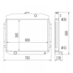 ford truck 505mm core size aluminum radiator