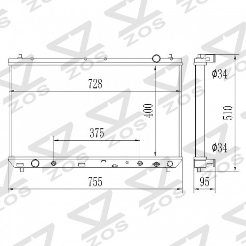 Lexus ES300 3.0L V6 1997-2001 Toyota Camry 3.0L V6 1997-2001 Solara 3.0L V6 1999-2001 aluminum radiator